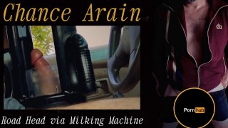 Cock Milking Machine Makes Me Cum While Driving