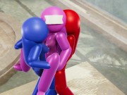 Preview 2 of Among Us Threesome Blue and Red Fuck Pink (futa, japanese, dp)