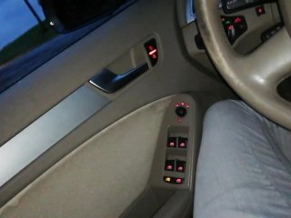 Horny guy, stopping by the road,Jerk off in car in public!