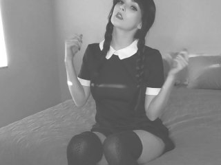 halloween, wednesday addams, point of view, creampie