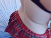 Preview 3 of SEXY SCHOOLGIRL surprises you at home | BEGS FOR DICK & CUM | POV JOI