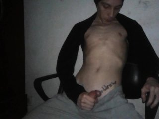 Oiled boy jerking off until shaking and cumming