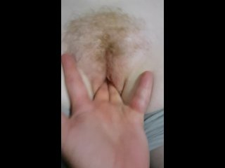 chocked out, redhead, hairy teen pussy, four fingers deep