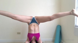 Posing For You While Doing Yoga And Extending My Legs Wide