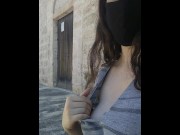 Preview 4 of Amateur Flashing Tits on street