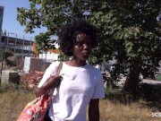 Preview 2 of GERMAN SCOUT - BLACK EBONY MILF ZAAWAADI | REAL PUBLIC PICKUP SEX | HAIRY PUSSY ROUGH