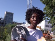 Preview 3 of GERMAN SCOUT - BLACK EBONY MILF ZAAWAADI | REAL PUBLIC PICKUP SEX | HAIRY PUSSY ROUGH