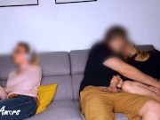 Preview 1 of Too excited, this horny couple can't stop fucking hard when the young roomate beside sees them