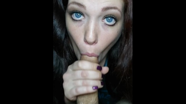 Brunette Blue Eyes Blowjob