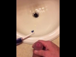 big dick, electric toothbrush, exclusive, amateur