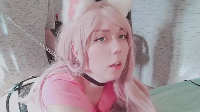Pet the Catgirl and Fed her with Cum