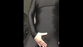 More rubbing and spanking with my shiny spandex