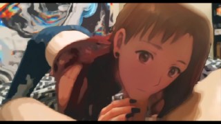 빌어 먹 인 애니메이션 빨강 머리 귀여운 여자 Snapchat 필터 공 구강 고 을 얻 Creampied 실시 Hentai
