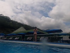 With a CUTE BIKINI I DIVE into the POOL | kelly compulsive