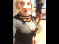 Sabine's sexy curves (trans, crossdressing, transformation, pantyhose, female mask)