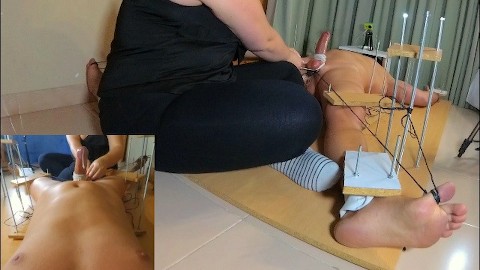 Amateur Femdon Handjob.POV.Tickling Torture.Bound Cock and Balls.Ruined Orgasm.Post Orgasm Torture