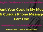 Preview 3 of I Want Your Cock In My Mouth - Bi Male Cock Sucking Confession Erotic Audio - Part 1. Gay First Time