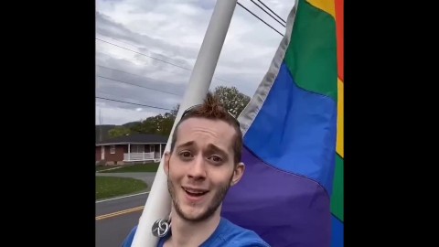 Hot Twink from TikTok Fucks Trump Train With 10ft Flag Pole! @GayWolfTok