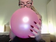 Preview 5 of blow to pop small pink balloon.mp4