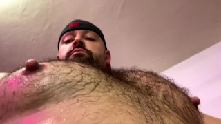 Hairy Sweaty Pumped Jock Daddy Tits After Workout