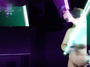 Preview 6 of Huge jiggly tits!!! NAKED BBW VR GAMER GIRL on Beat Saber - National Aerobic Championship Theme