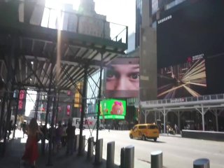 NYC CUMWALK - Febby Twigs Walking Around NYC Timesquare With_Jason Sweets Cum