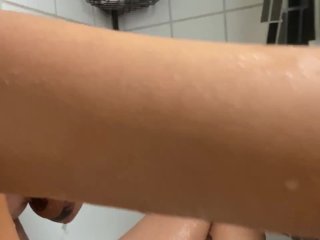 Full Body Shower Shave.. Petite Brunette, Hairy Pussy, Hairy Legs,Hairy Armpits