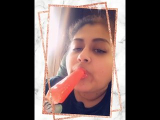blowjob, vertical video, food play, solo female
