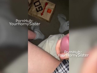 BARELY LEGAL TEEN WANKING AND CUMMING ON MC DONALD'S MONOPOLY BAG