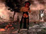 Halloween Striptease! Sexy witch plays with wet pussy