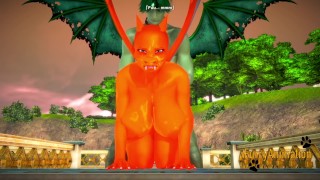 Pokemon Furry Hentai 3D Yiff - Charizard Girl es follada por Human Dragon