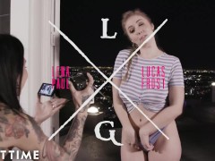Video ADULT TIME Lena Paul & Joanna Angel Cumswapping Threesome Over L.A. Skyline