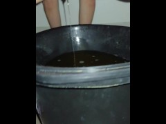 Pissing with a pleasant surprise at the end