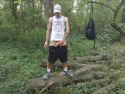 Preview 1 of POLISH SCALLY Pissing Smoking Jerking Off Outdoor