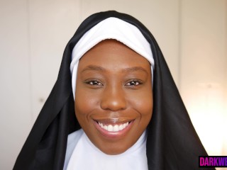 Evil BBW Nun Sucks the Cum out Easily