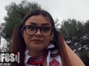 Preview 2 of Mofos - Sexy Babe Martina Smeraldi Fucks Her New Study Buddie Outside