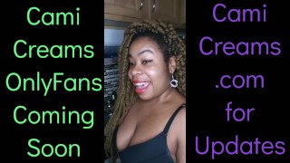 NOVO Cami Creams OnlyFans em breve - menina Ebony Black BBW Big Lips Kitchen Wine Drinker Falando