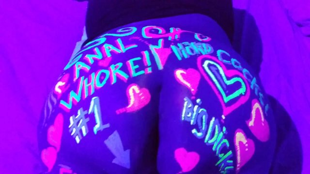 GITD BBW Blacklight ass tease