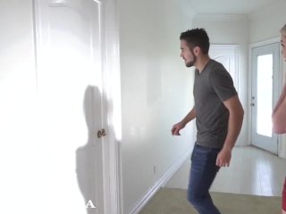BiPhoria - Kay Carter Deviously Convinces Male Roommates To Fool Around screenshot number 2