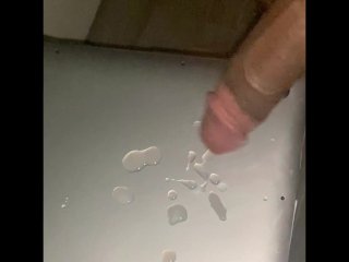 cumshot, solo male, guy moaning, caught