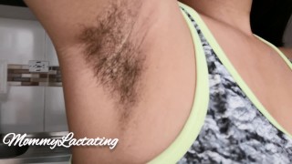 Fetish lovers: sweaty hairy armpits + breast milk by Mommy Lactating