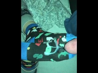 cumshot, vertical video, socks, milf