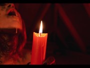 BBW Sabien DeMonia striptease and candle hardcore solo wax play, masturbation and piss
