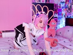 JOI Сучка Рам играется с секс-машиной, фантазируя о Субару-куне - Screenshot 2 of 16 - Masturbate