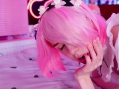 JOI Сучка Рам играется с секс-машиной, фантазируя о Субару-куне - Screenshot 8 of 16 - Ram Cosplay