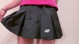 テニス部ユニフォームのスカートに射精 Cum onto Sport Clothes