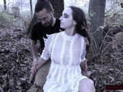 Preview 4 of Halloween Scene: He Finds Ghost In Woods, Gives Her New Life With Squirt and Facefucking
