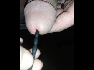 solo male, vertical video, cock sounding, urethral sounding