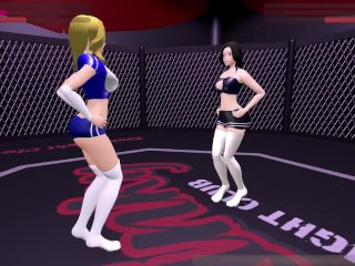 lesbian sexfight, anime, sexfight, squirt