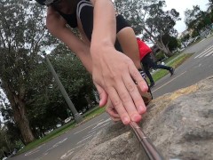 Teaser - Bouncing Boobs during a Park Jog!